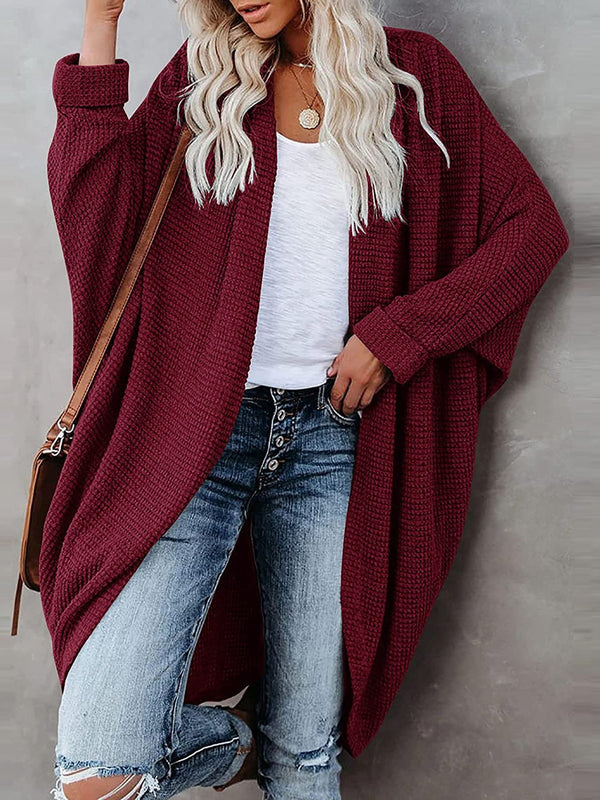 Women's Cardigans Bat Long Sleeve Mid-Length Knitted Cardigan