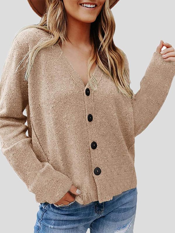 Women's Cardigans Casual Solid Long Sleeve Button Knit Cardigan