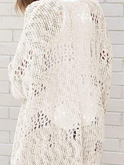 Women's Cardigans Crochet Loose Long Sleeve Knitted Sweater Cardigan