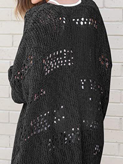 Women's Cardigans Crochet Loose Long Sleeve Knitted Sweater Cardigan