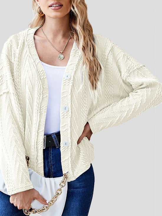 Women's Cardigans Fashion Button Long Sleeve Sweater Cardigan