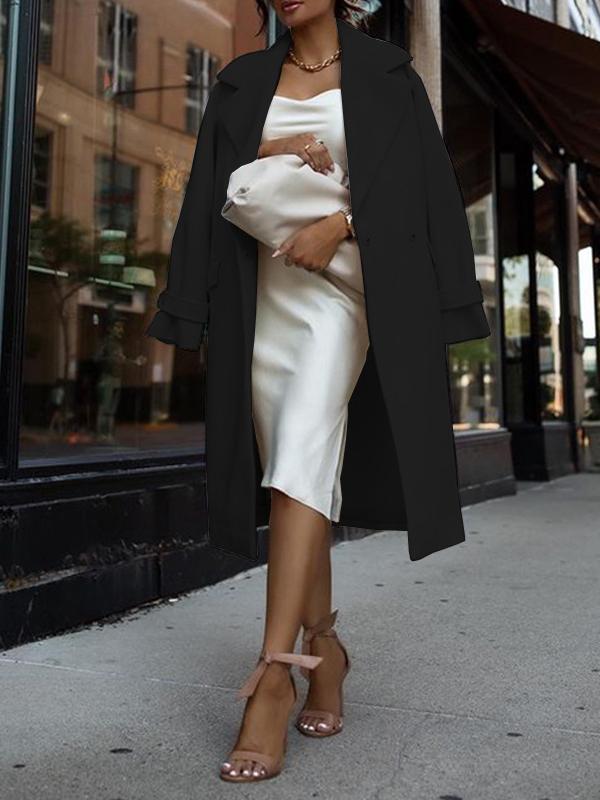 Women's Coats Fashion Lapel Mid-Length Woolen Coat