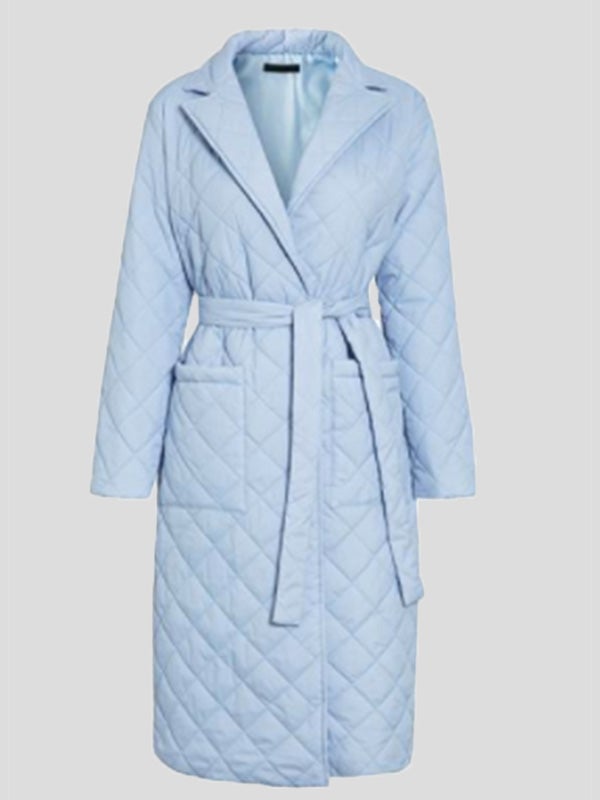 Women's Coats Lapel Pocket Mid-Length Cotton Coat