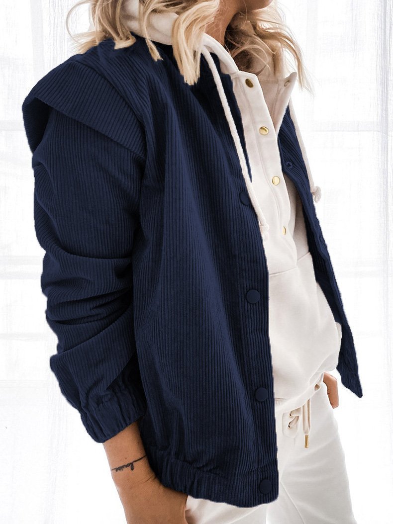 Women's Coats Loose Lapel Button Long Sleeve Cardigan Coat