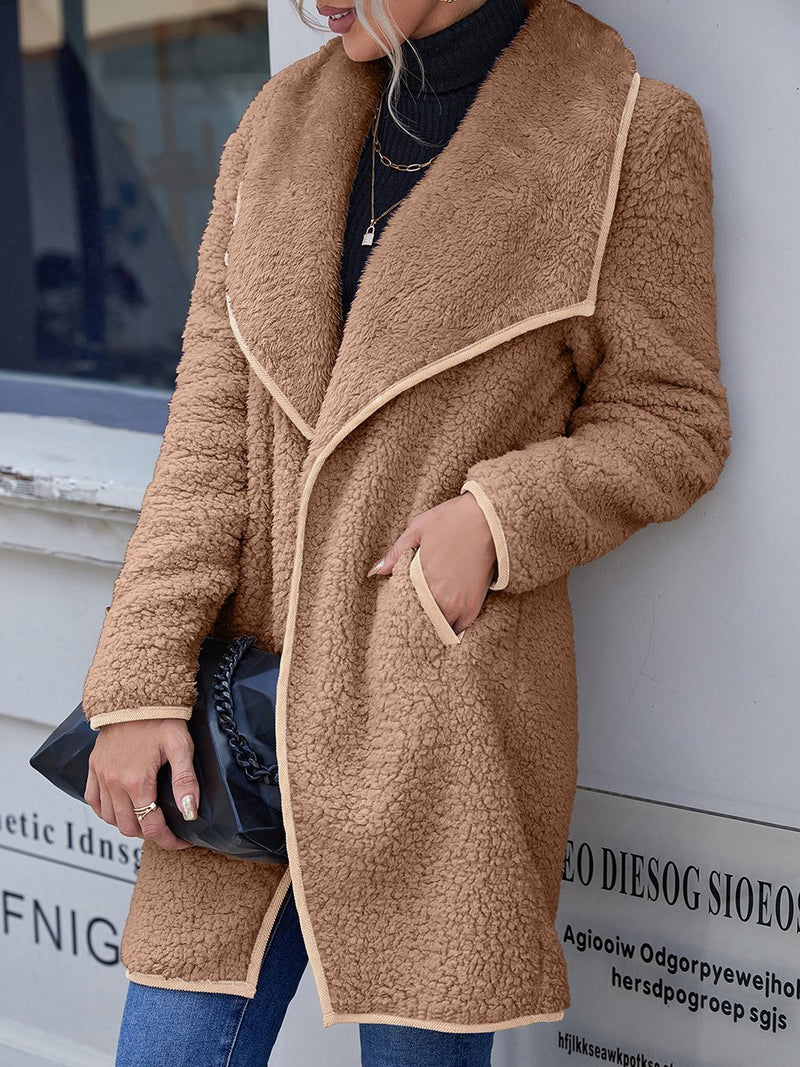 Women's Coats Loose Large Plush Mid-Length Coat