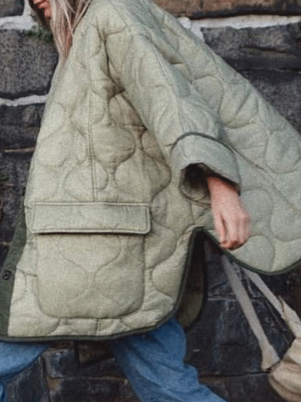 Women's Coats Loose Pocket Single-Breasted Cotton Coat