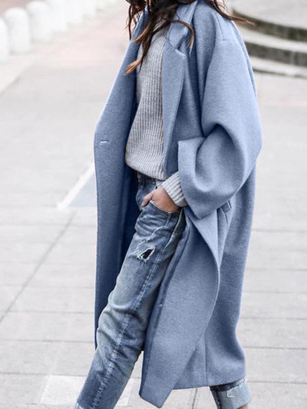Women's Coats Solid Double-Sided Woolen Mid-Length Coat