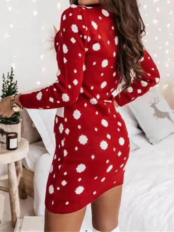 Women's Dresses Casual Christmas Print Long Sleeve Dress