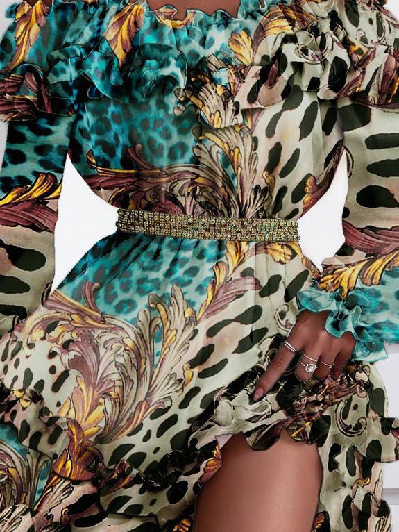 Women's Dresses Leopard Print Strapless Off-The-Shoulder Mini Dress