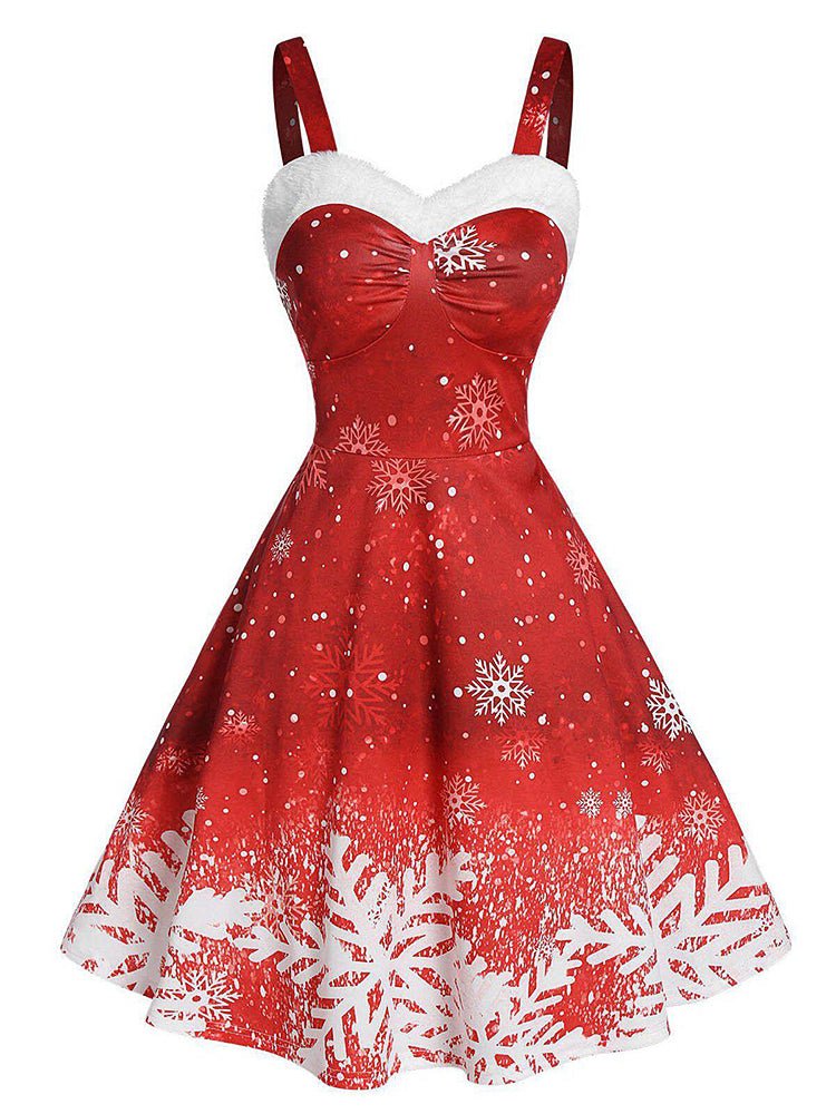 Women's Dresses Ombre Snowflake Print Vintage Dress