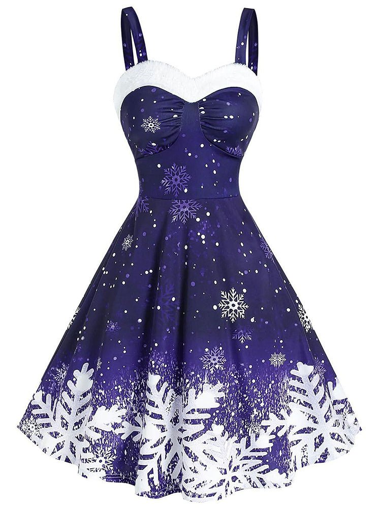 Women's Dresses Ombre Snowflake Print Vintage Dress