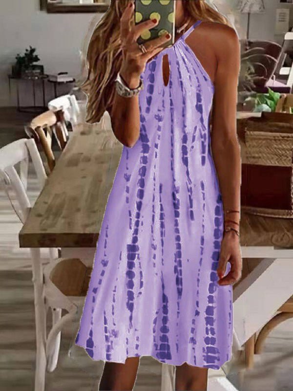 Women's Dresses Printed Halterneck Sleeveless Mini Dress