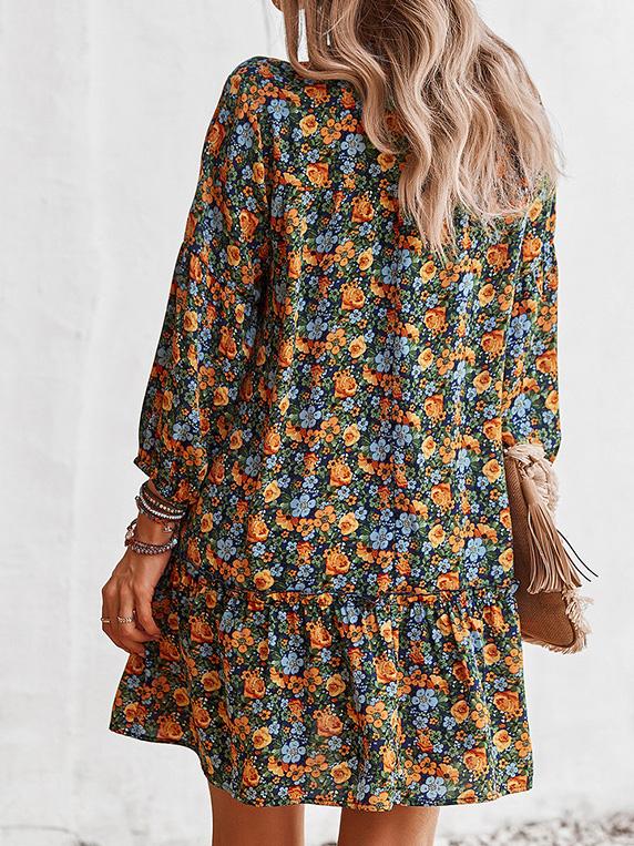 Women's Dresses Printed Long Sleeve Casual Holiday Dress