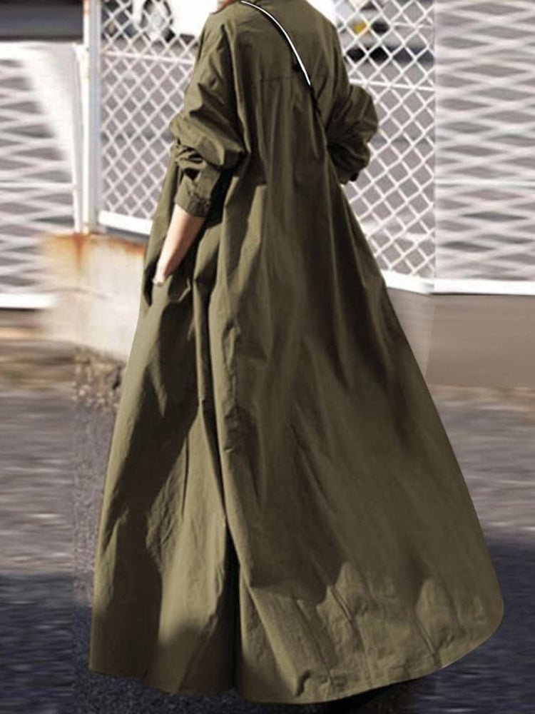 Women's Dresses Solid Retro Ethnic Style Loose Maxi Dress