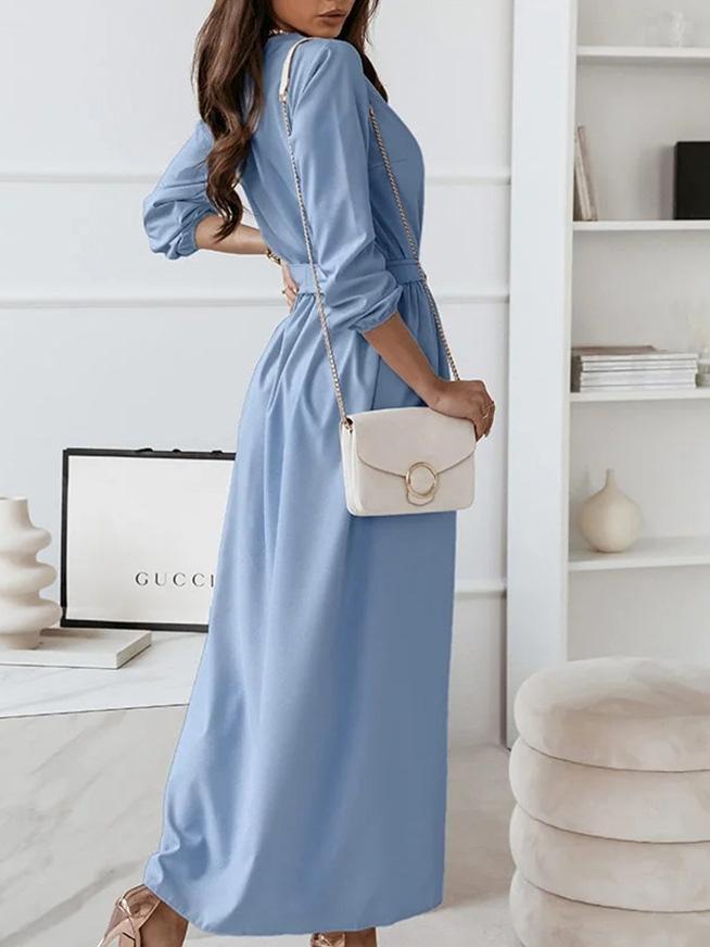 Women's Dresses Temperament V-Neck Long Sleeve Slim Dress