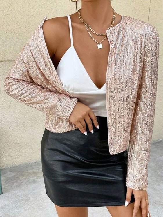 Women's Jackets Casual Sequined Long Sleeve Jacket