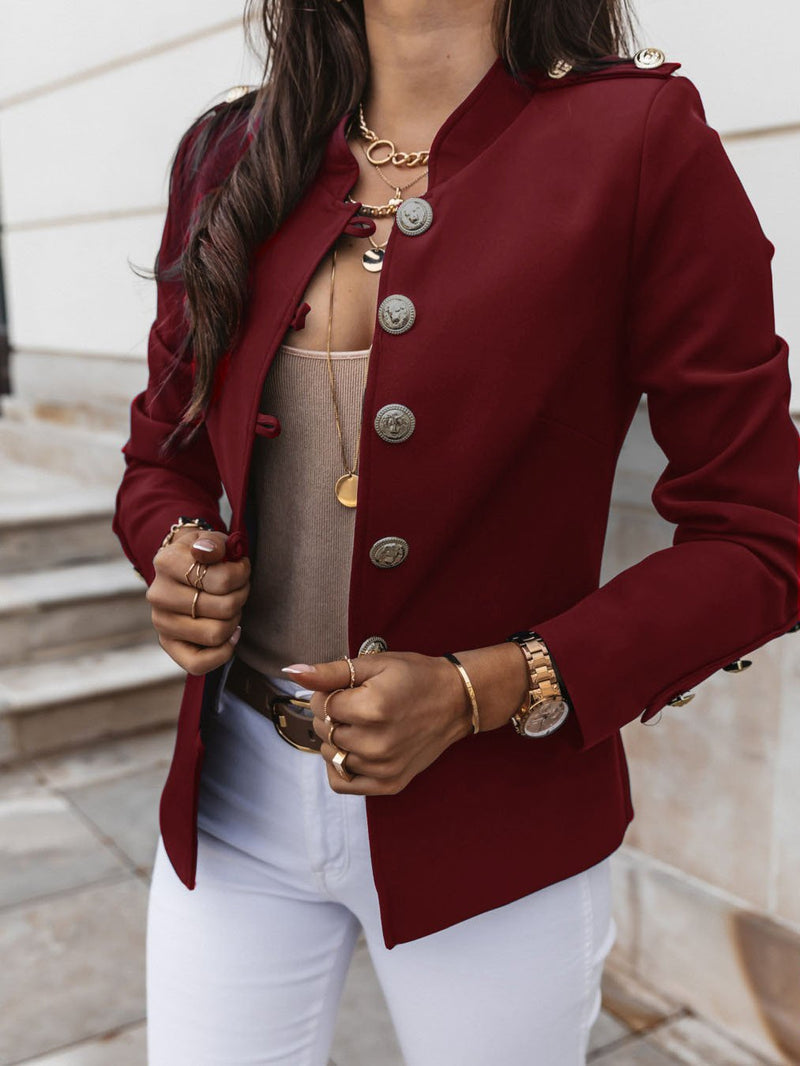 Women's Jackets Long Sleeve Slim-Breasted Crop Jacket