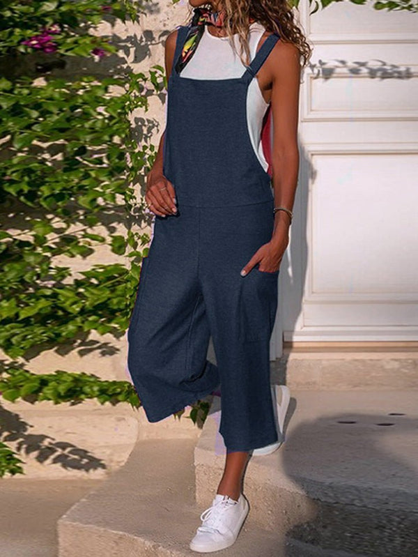 Women's Jumpsuits Casual Solid Sling Wide Leg Jumpsuit