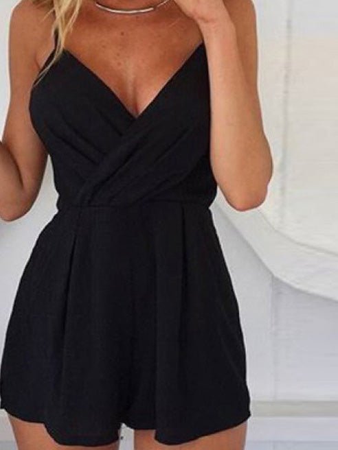 Women's Jumpsuits Loose Sling V-Neck Sleeveless Jumpsuit