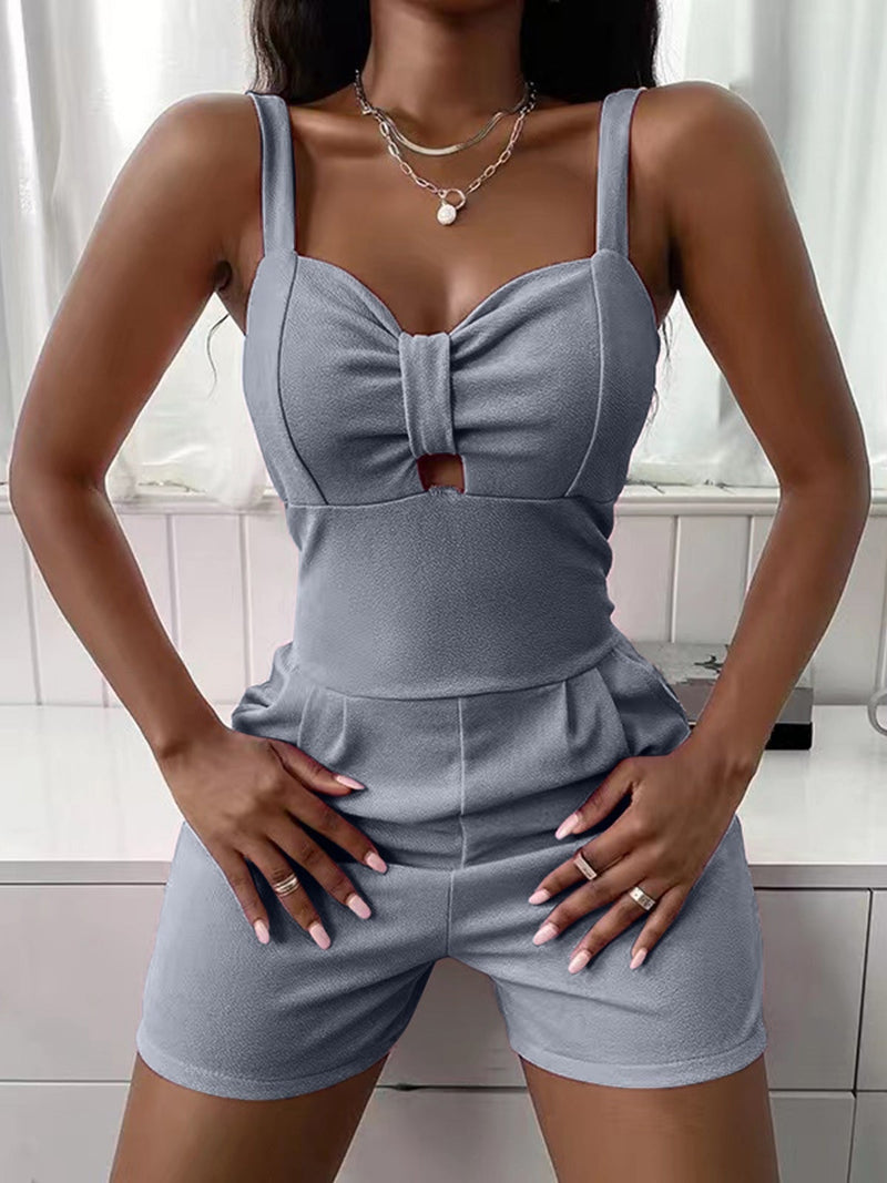 Women's Jumpsuits Solid V-Neck Slim Fit Sports Jumpsuit