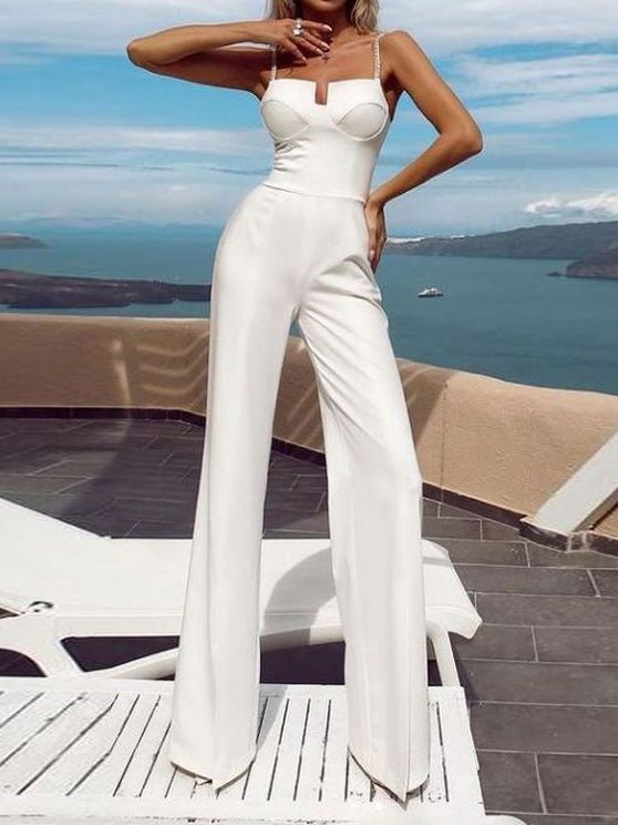 Women's Jumpsuits Suspender Sleeveless Slim Jumpsuit