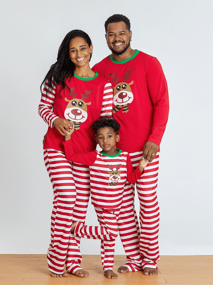 Women's Pajamas Christmas Home Service Printed Long Sleeve Casual Parent-Child Suit