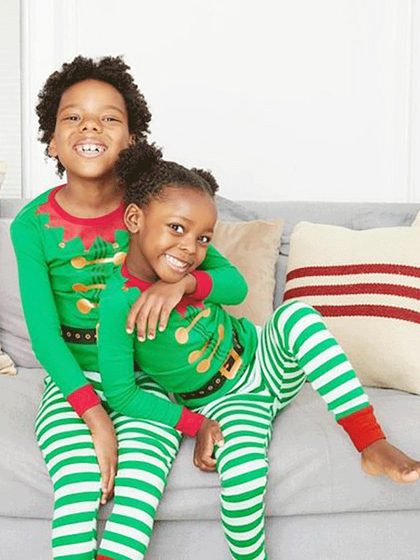 Women's Pajamas Striped Printed Long Sleeve Casual Christmas Pajama Set
