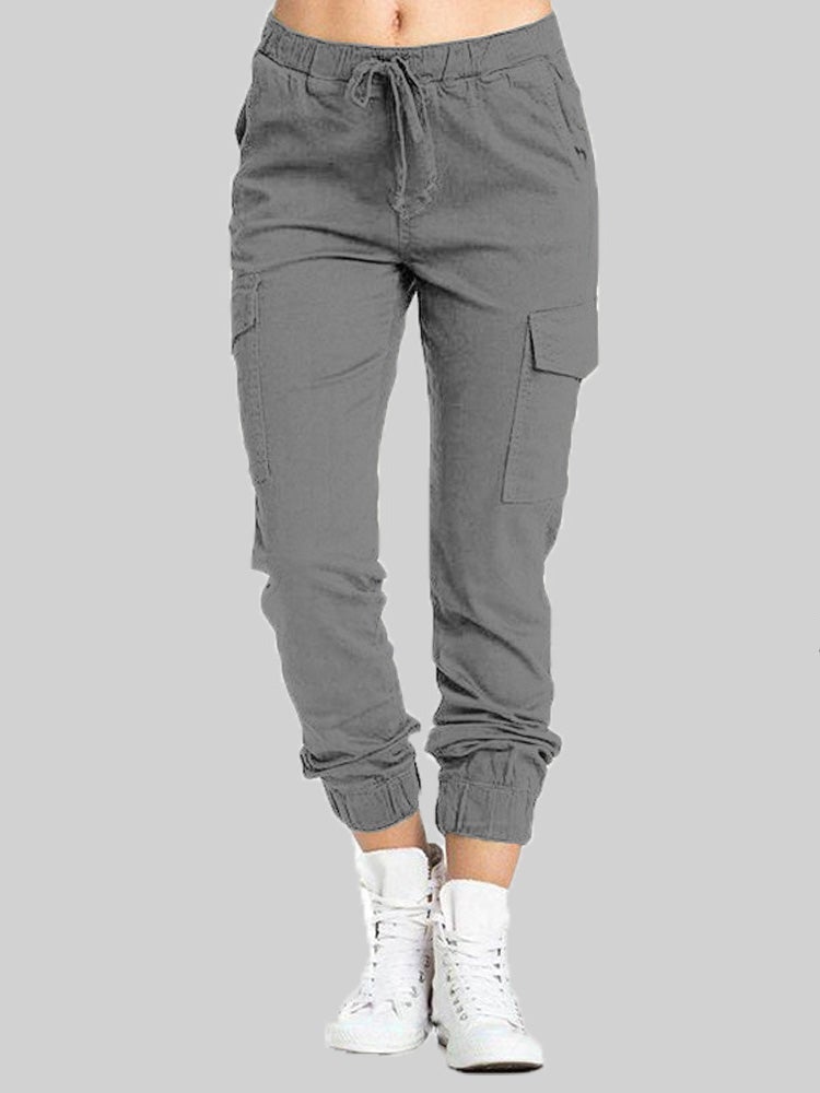 Women's Pants Casual Cargo Elastic Pocket Tethered Harem pants