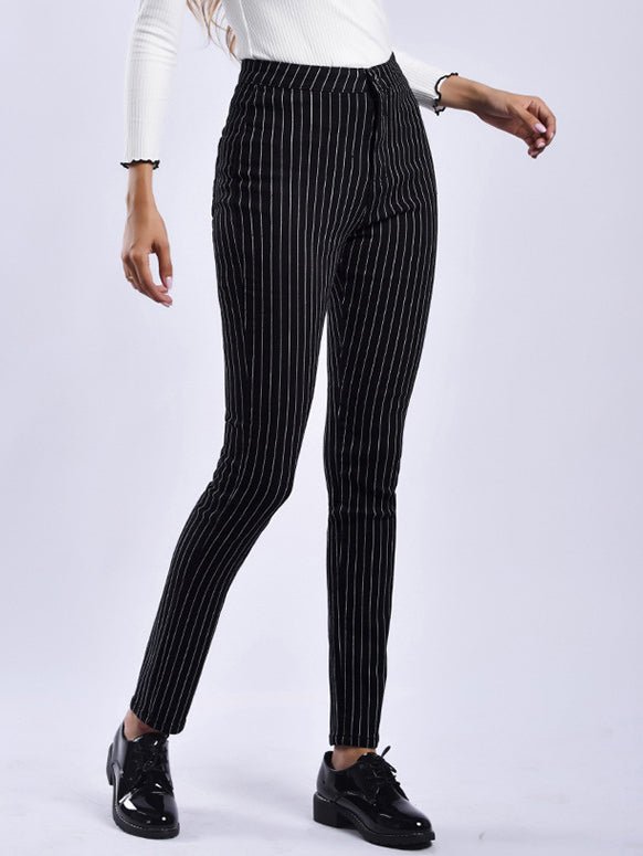 Women's Pants Striped Print Slim Fit Pants