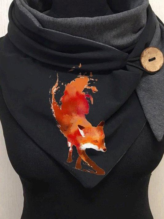 Women's Scarfs Firefox Print Warm Buttoned Scarf