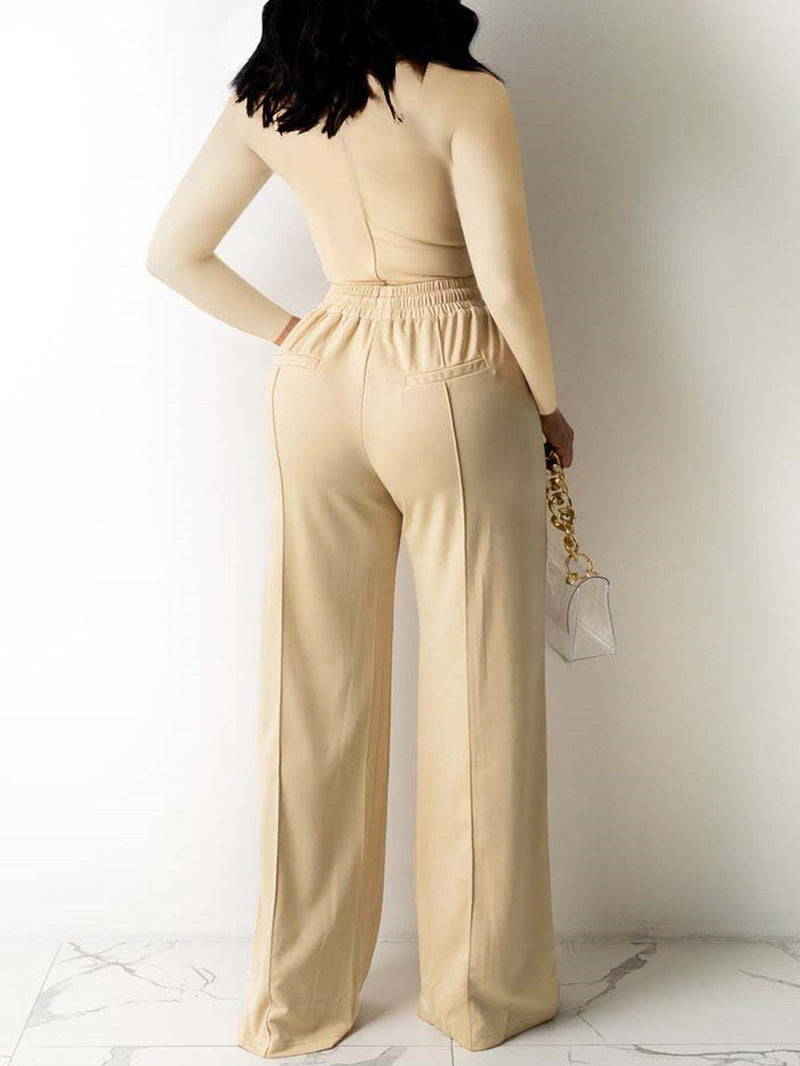 Women's Sets Long Sleeve Elastic Pants Casual Two-Piece Suit