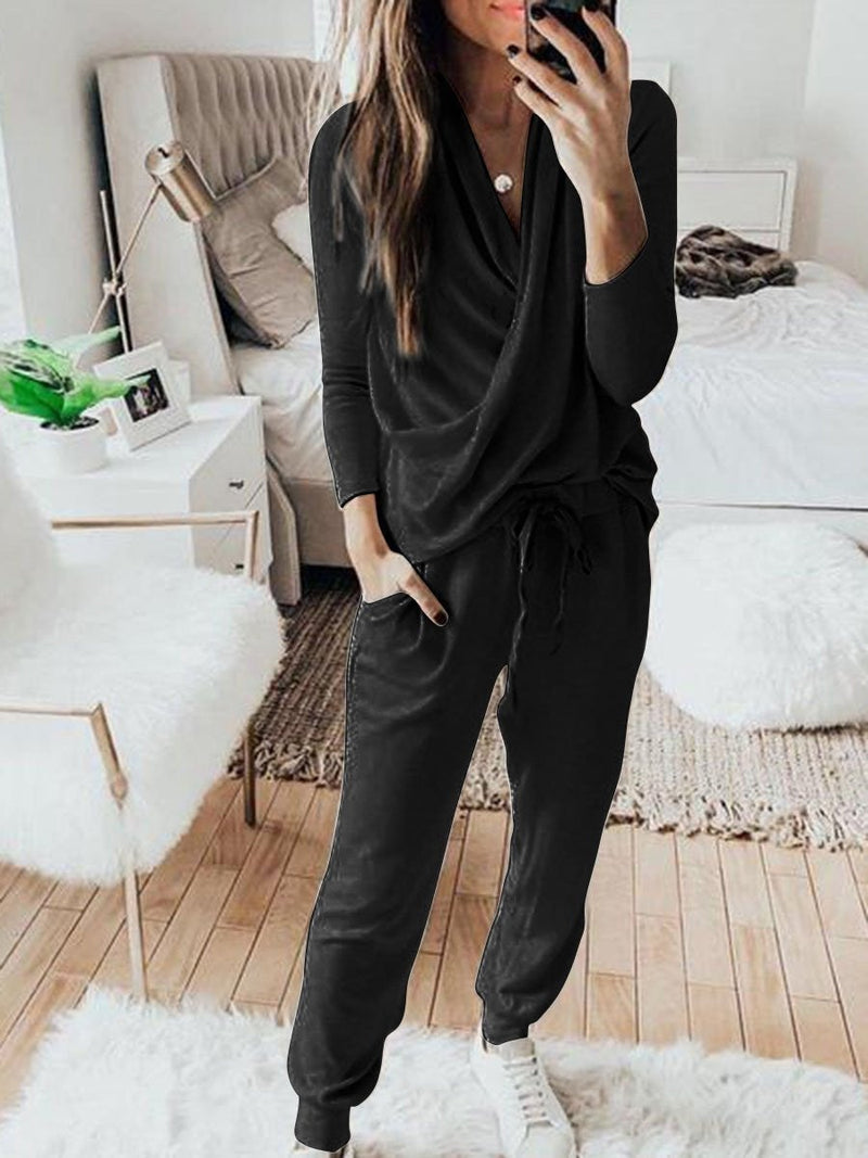 Women's Sets Long Sleeve Trousers Casual Two-Piece Suit