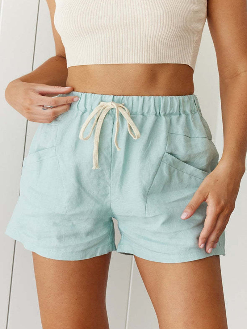 Women's Shorts Casual Lace-Up Pocket Track Shorts