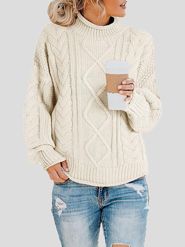 Women's Sweaters Turtleneck Long Sleeve Straight Sweater