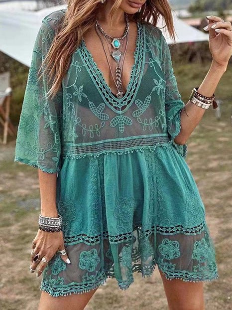 Women's Swimsuit Lace Beach Bikini Sun Cover Dress