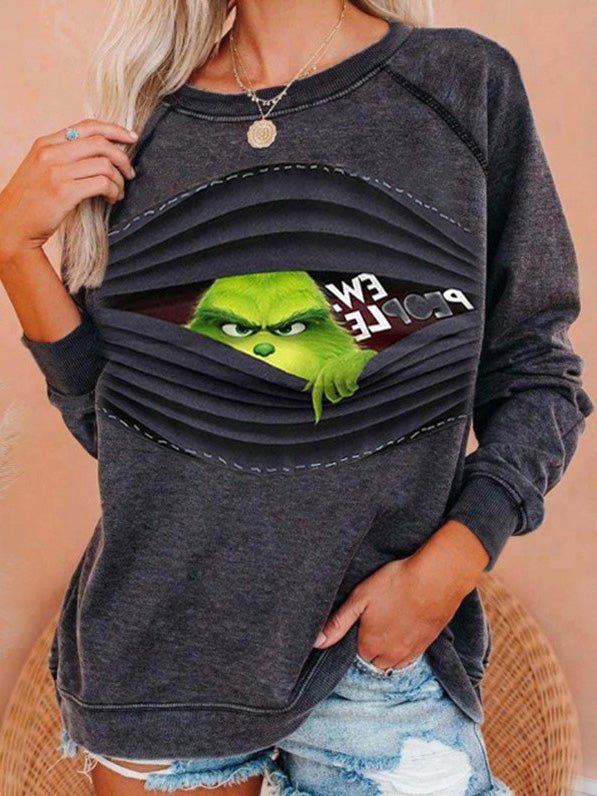Women's T-Shirts Printed Round Neck Long Sleeve Casual T-Shirt